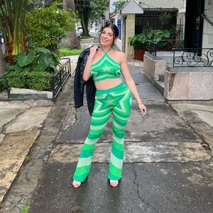 Green Star Patterned Women's Set